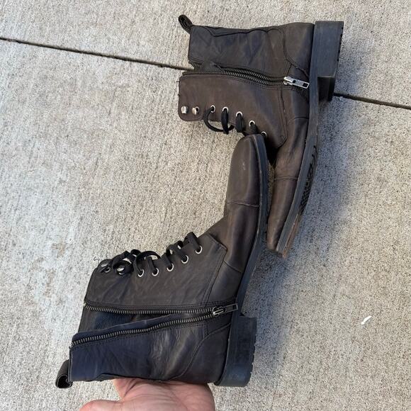 DKNY MEN DISTRESSED NAPPA LEATHER CARLTON BOOTS Size 9M Beatles Moto Style main image 5